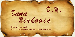 Dana Mirković vizit kartica